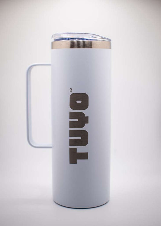 Stainless Steel Travel Mug & Reusable Tote Bag Bundle  (White, 20 oz)